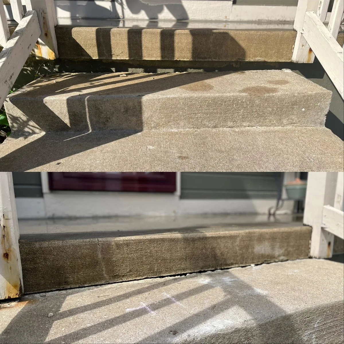 Driveway marked with injection points ahead of a mudjacking lift